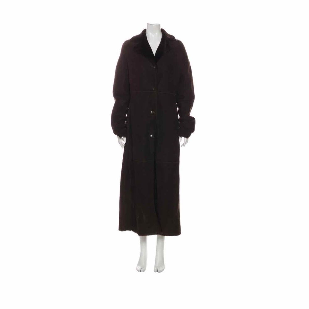 Cole Haan Leather Lambskin Fur Coat
